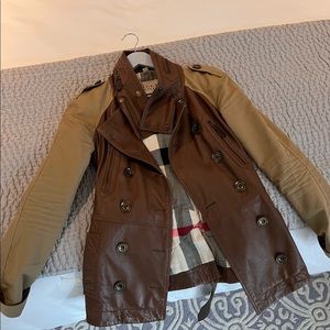 Beautiful authentic Burberry trench leather jacket